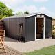 10x8ft Metal Steel Garden Shed Apex Roof With Free Base Storage House Ventilation