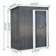10x8 Ft Metal Garden Shed Patio Outdoor Tools Box Storage House With Foundation