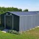 10x8 Outdoor Garden Shed Grey Metal Sheds & Storage Tool House With Floor Frame