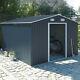 12 X 10 Large Metal Garden Shed Apex Roof Galvanized Steel Outdoor Storage House