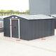 12 X 10ft Garden Storage Metal Shed Outdoor Temporary Warehouse With Foundation