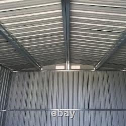 12 x 10ft Garden Storage Metal Shed Outdoor Temporary Warehouse WITH Foundation