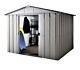 333 Returned Yardmaster Silver Apex Metal Garden Shed Max Ext Size 9'11x 13