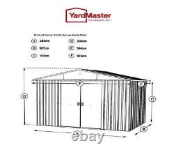 333 Yardmaster Silver Apex Metal Garden Shed Maximum External Size 9'11x 13