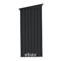 3X5FT Metal Garden Shed Pent Roof Free Foundation Base Storage House Anthracite