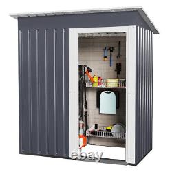 3X5FT Metal Garden Shed Pent Roof Outdoor Tools Box Storage House Heavy Duty UK