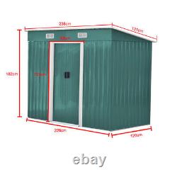 46, 48, 68, 88, 108 Metal Toolshed Garden Shed Outdoor Storage With Free Base