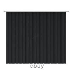 4X6FT Metal Garden Shed Pent Roof Free Foundation Base Storage House Anthracite