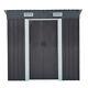 4 X 6ft Dark Grey Garden Shed Pent Roof Outdoor Small House Toolshed +foundation