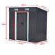 4 X 8ft Deep Grey Garden Storage Shed With 2 Door Galvanised Metal With Free Base