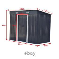 4 x 8FT Garden Storage Shed with 2 Door Galvanised Metal WITH FREE BASE Outdoor