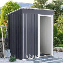 5FT X 3FT Outdoor Storage Garden Shed House with Sliding Door Pent Roof Metal