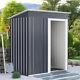 5ft X 3ft Outdoor Storage Garden Shed House With Sliding Door Pent Roof Metal