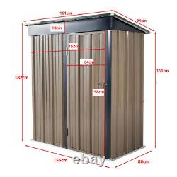 5X3 FT Metal Storage Shed Garden Storage Tool Backyard House Lockable Outdoor UK