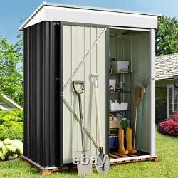 5 X 3FT Metal Garden Shed Outdoor Storage Tool Pent Roof Organizer Tools Box