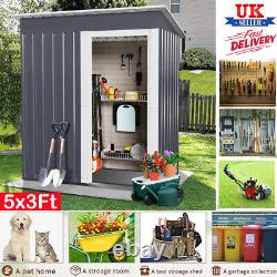5 x 3 ft Metal Garden Shed Outdoor Storage House Heavy Duty Tool Organizer Box