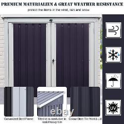 5ft x 3ft Garden 2-Bin Corrugated Steel Rubbish Storage Shed withLocking Doors Lid