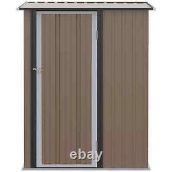 5ft x 3ft Garden Metal Storage Shed, Outdoor Tool Shed with Sloped