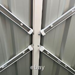 5ftx3ft Garden 2-Bin Steel Storage Shed with Double Locking Doors, Openable Lid