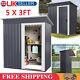 5x3ft Metal Outdoor Storage Shed Steel Garden Shed With Lockable Door Uk Stock