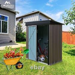 5x3ft Metal Garden Shed Outdoor Tool Storage Organizer Small House Lockable Door