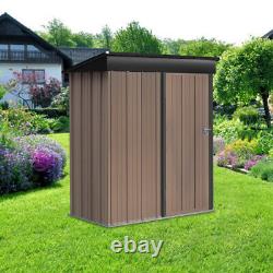 5x3ft Metal Pent Roof Garden Shed Outdoor Small House Tool Storage Organizer Box