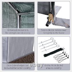 6.5ft x6.5ft Garden Garage Storage Tent Steel Frame Waterproof UV-Resistant-Grey