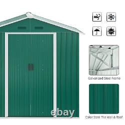 6.5ft x 3.5ft Garden Shed, Metal Shed for Garden and Outdoor Storage, Green