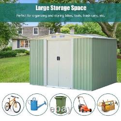 6 X 8 FT Outdoor Storage Shed Large Tool Utility Organizer House 2 Sliding Doors
