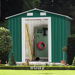 6 x 4FT Metal Garden Shed Storage Sheds Heavy Duty Outdoor FREE Base Foundation