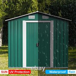 6ft X 4ft Outdoor Metal Garden Storage Shed Tool House Backyard WITH FREE BASE
