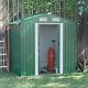 6ft X 4ft Metal Shed Garden Shed With Double Sliding Door And Air Vents Green