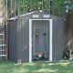 6ft X 4ft Metal Shed Garden Shed With Double Sliding Door And Air Vents Grey