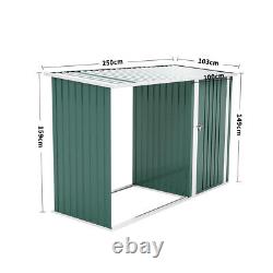 6x4, 8x4ft Pent Roof Metal Storage Shed Tool Box Garden Shed Outdoor Log Storage