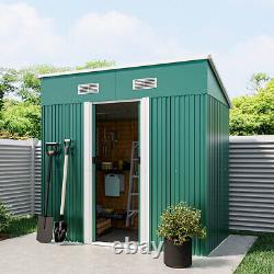 6x4 Outdoor Storage Metal Garden Shed Patio ToolStore Steel Floor Foundation Set