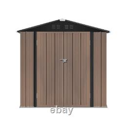 6x4ft Garden Shed Outdoor Metal Apex Roof Storage House Toolshed Organizer +Base