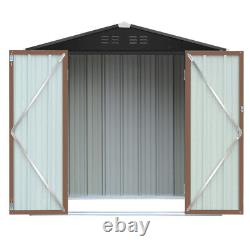 6x4ft Metal Apex Roof Garden Shed Outdoor Utility Bike Tool Storage Shed House