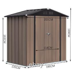6x4ft Metal Apex Roof Garden Shed Outdoor Utility Bike Tool Storage Shed House