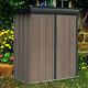 6x5ft Metal Garden Shed Outdoor Patio Storage House Tool Sheds With Pent Roof Uk