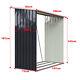 6x8ft Metal Garden Storage Shed 4 Air Vents Grilling Tools Utility House With Base