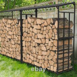 70 Outdoor Metal Log Store Stack Holder Wood Firewood Rack Garden Storage Shed