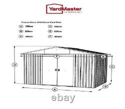 754 Yardmaster Silver Apex Metal Garden Shed Maximum External Size 9'11x 7'9