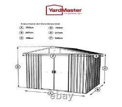 756 Yardmaster Silver Apex Metal Garden Shed Maximum External Size 7'11x 7'2