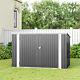 7ft Xl Galvanized Steel Garden Storage Shed Bike Metal Pent Roof Tool Shed House