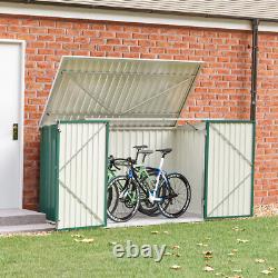 7x4ft Galvanized Steel Garden Storage Shed Bike Metal Pent Roof Tool Shed House