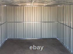 8FT x 8FT SHED Metal Apex Roof Outdoor Storage House Shed With Floor Foundation