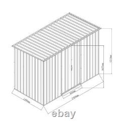 8X4 Metal Garden Shed Heavy Duty Storage Sheds House Pent Roof Sliding Doors