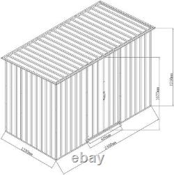 8 X 4FT Metal Garden Shed Storage Unit With Free Floor Foundation Locking Doors