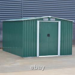 8 x6 Metal Apex Garden Shed With Free Foundation Outdoor Tool Storage Storehouse