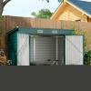 8 X 4ft Garden Storage Shed, Metal Shed With Double Doors And 2 Vents